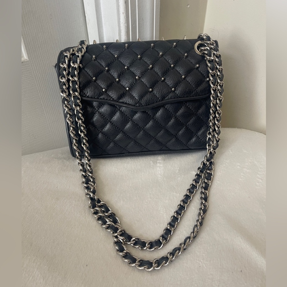 Rebecca Minkoff Black Quilted Chain Shoulder Bag EUC